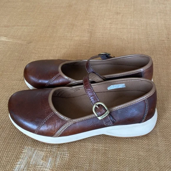 Dansko Steffi Brown Distressed Leather Mary Janes - Picture 8 of 16